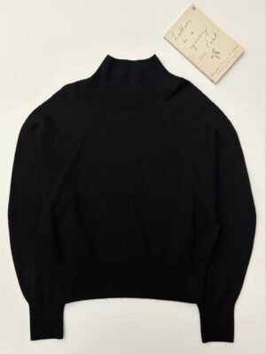 COS 100% Wool Black Funnel Neck Jumper