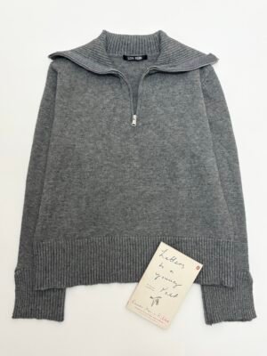 LOR REIN 100% Wool Grey Quarter Zip Jumper